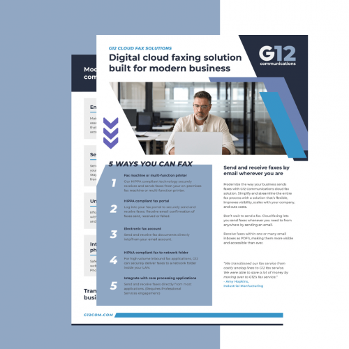 G12 Cloud Fax Datasheet